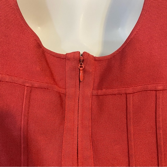 Herve Leger Corset Seam Square Neck Knit Bandage Mini Dress Pink Sz S - Picture 7 of 11